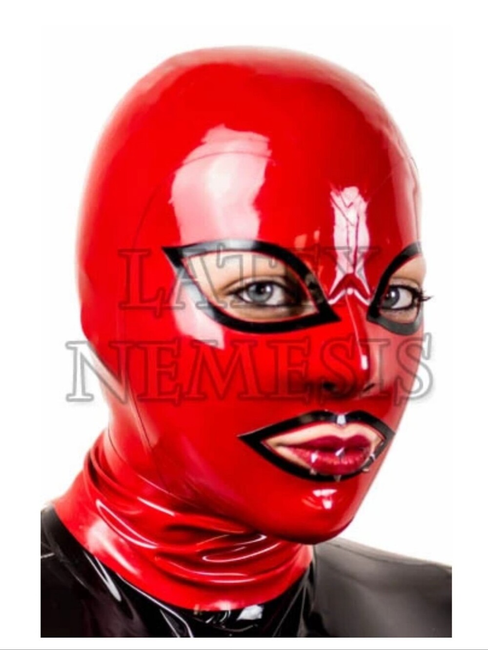 Latex Nemesis- Latex Hood with Black Trim Size m